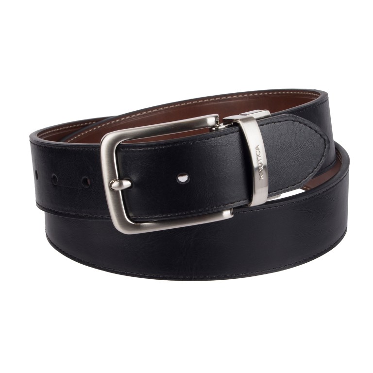 Men's Nautica Double Overlay Belts Brown Grey | uSU840zS