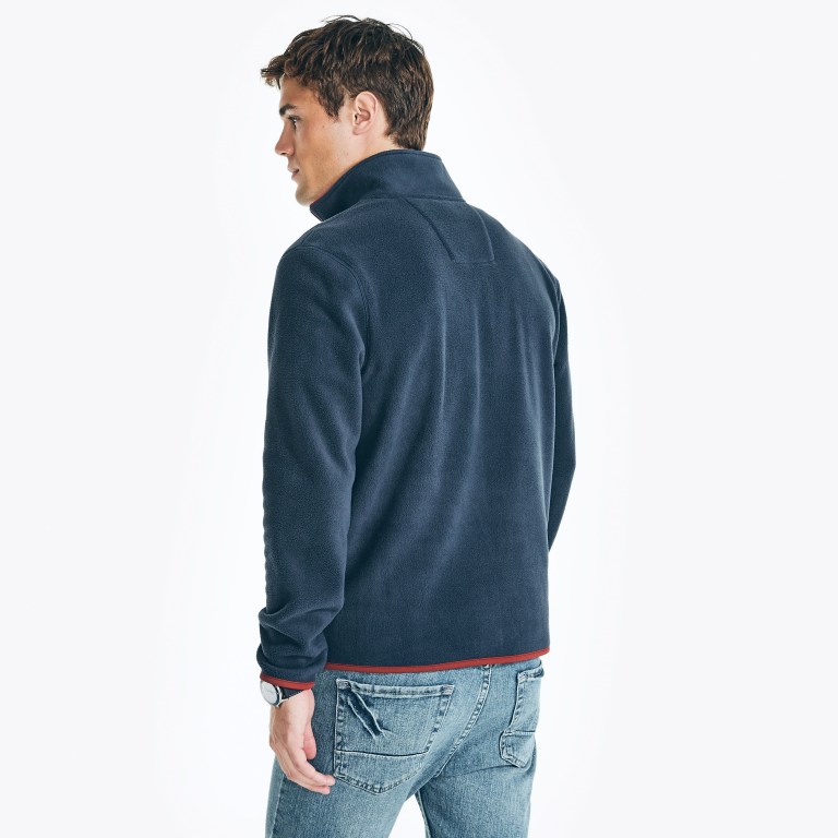 Men's Nautica Full-zip Nautex Fleece Sweatshirts Navy | YwEFlyzo