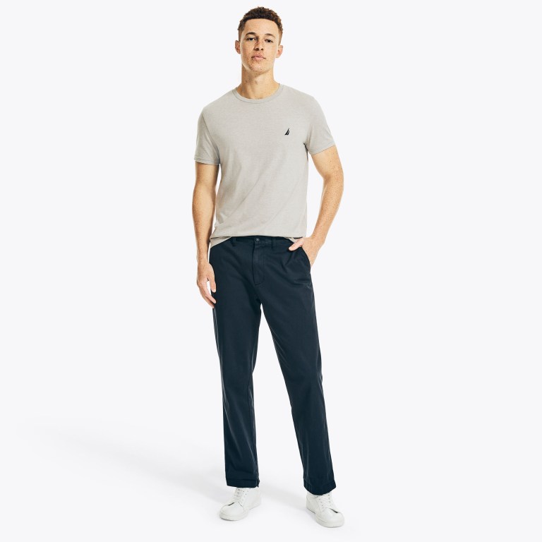 Men's Nautica Heathered Crewneck T Shirts Grey | PJljnIOU