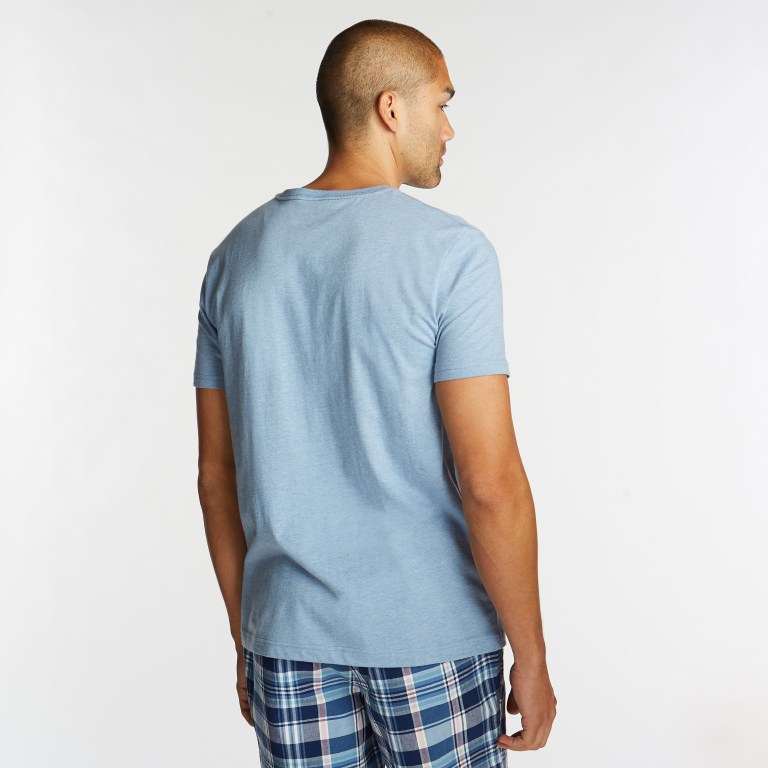 Men's Nautica Heathered V-neck T Shirts Blue | Uta25IBb