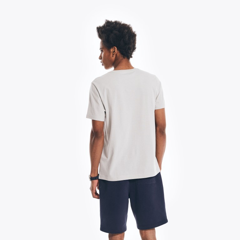 Men's Nautica Heathered V-neck T Shirts Grey | WVupjjsJ