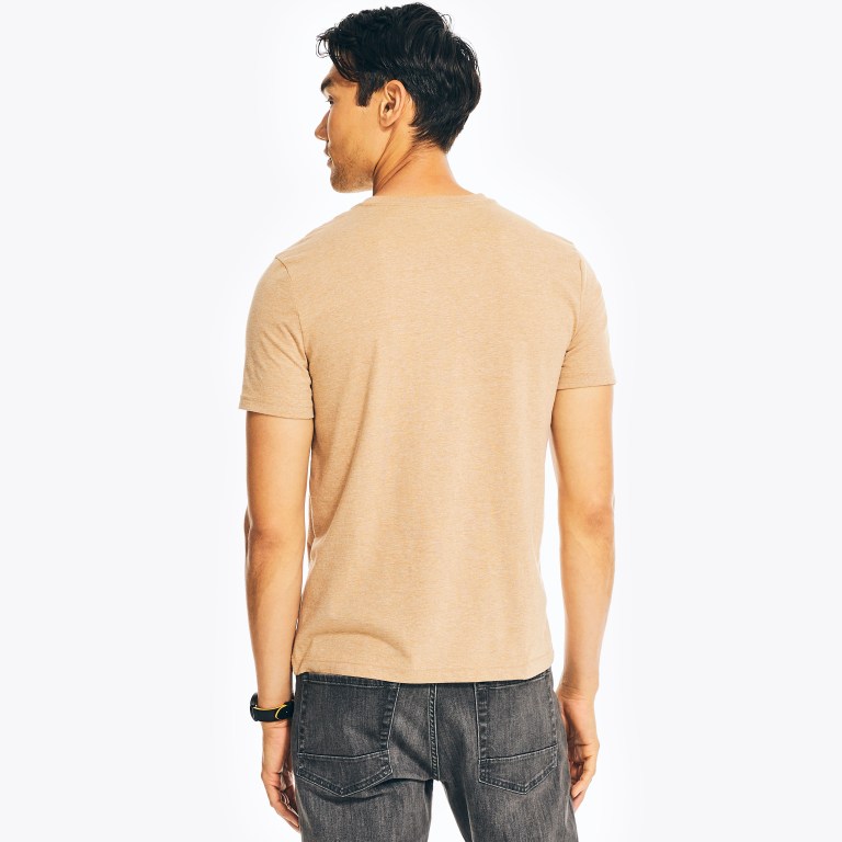 Men's Nautica Heathered V-neck T Shirts Brown | rq907gCO