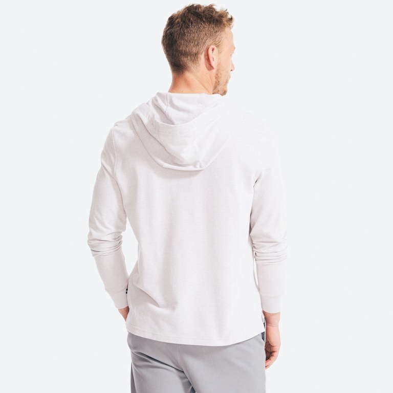 Men's Nautica Hooded Long-sleeve T Shirts Grey | pkwQhaQd