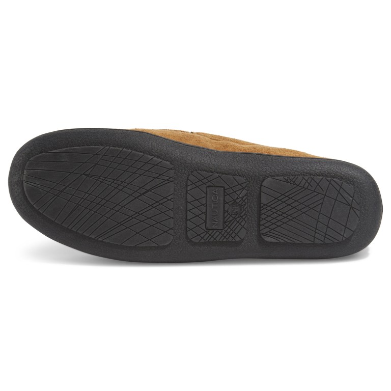 Men's Nautica J-class Suede Slippers Brown | EtpBJPJl