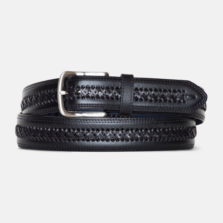 Men\'s Nautica Lace-trimmed Belts Black | JRMVZvWu