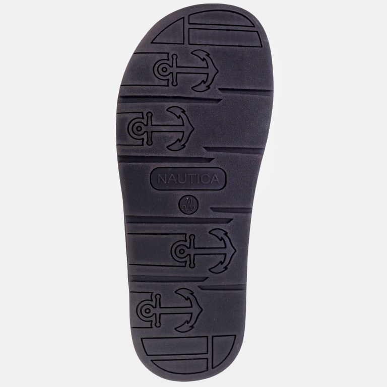 Men's Nautica Logo Embossed Slides Blue | A2J2NYqN