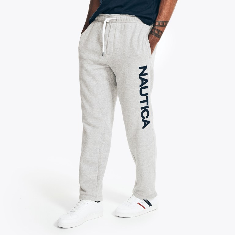 Men\'s Nautica Logo Fleece Sweatpants Grey | dDacta60