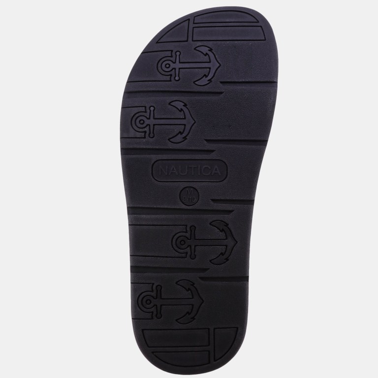 Men's Nautica Logo Jersey Slippers Black | 0BvgwLUF