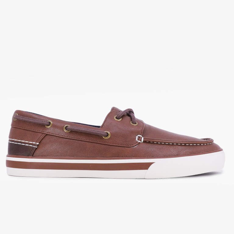 Men's Nautica Logo-debossed Boat Shoes Brown | Mxowufat