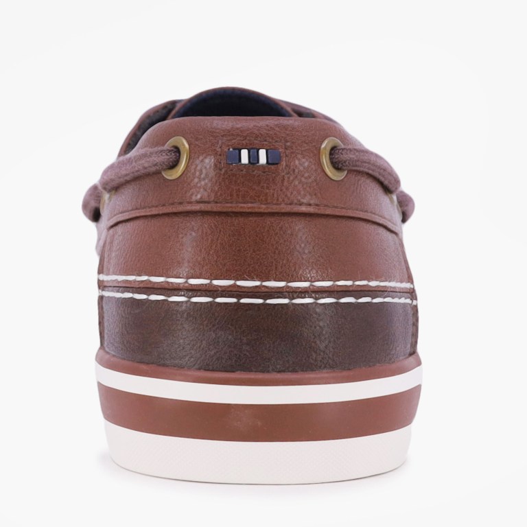 Men's Nautica Logo-debossed Boat Shoes Brown | Mxowufat