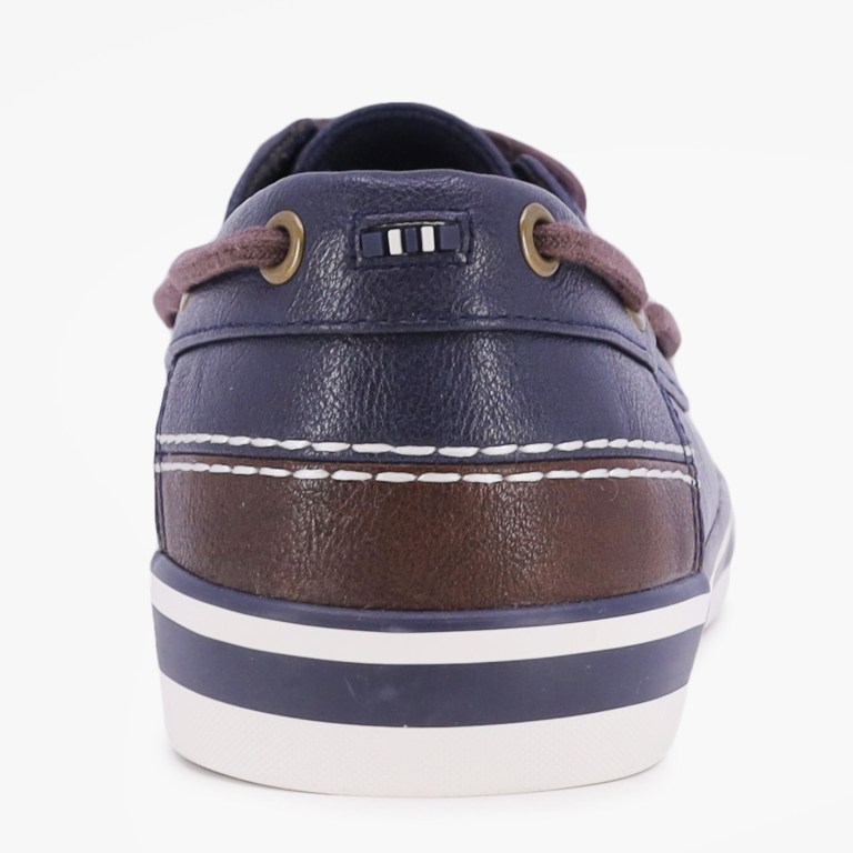 Men's Nautica Logo-debossed Boat Shoes Navy | y4npgqZC