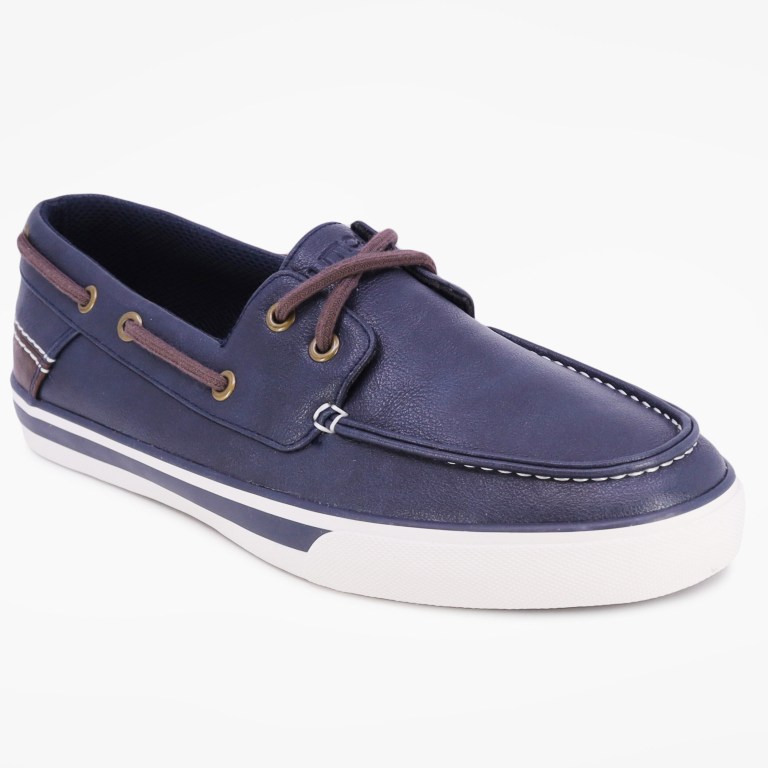 Men\'s Nautica Logo-debossed Boat Shoes Navy | y4npgqZC