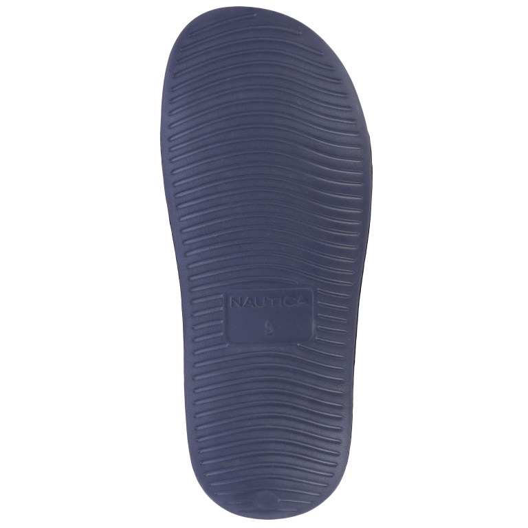 Men's Nautica Logo-embossed Slides Blue | UARBnrsD