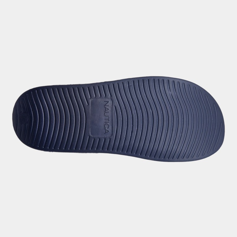 Men's Nautica Maritime Logo Slides Navy | POWU2FDw