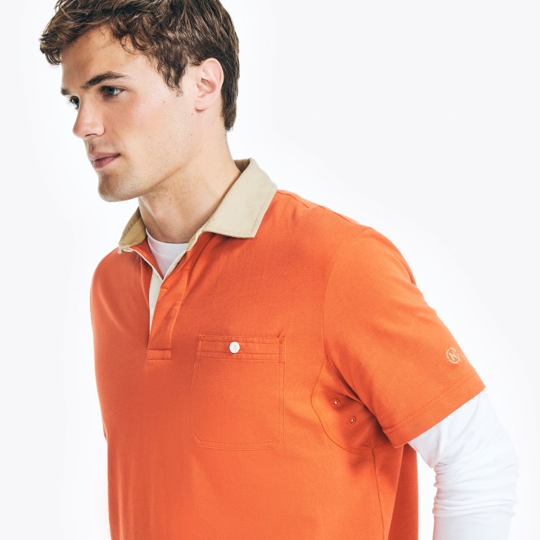 Men's Nautica Nautica Co. Classic Fit Polo Shirts Orange | oQzPhbc8