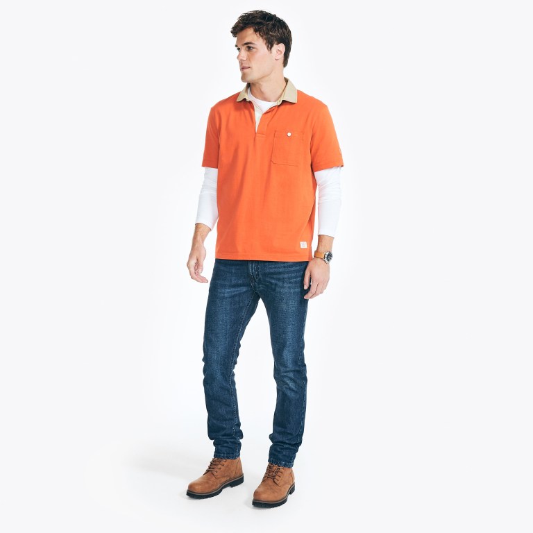 Men's Nautica Nautica Co. Classic Fit Polo Shirts Orange | oQzPhbc8