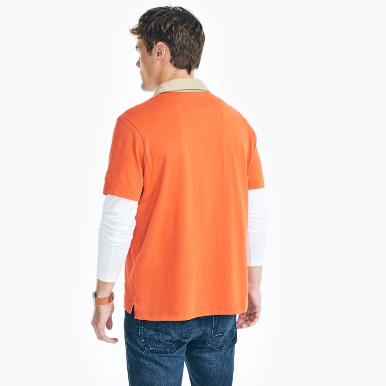 Men's Nautica Nautica Co. Classic Fit Polo Shirts Orange | oQzPhbc8