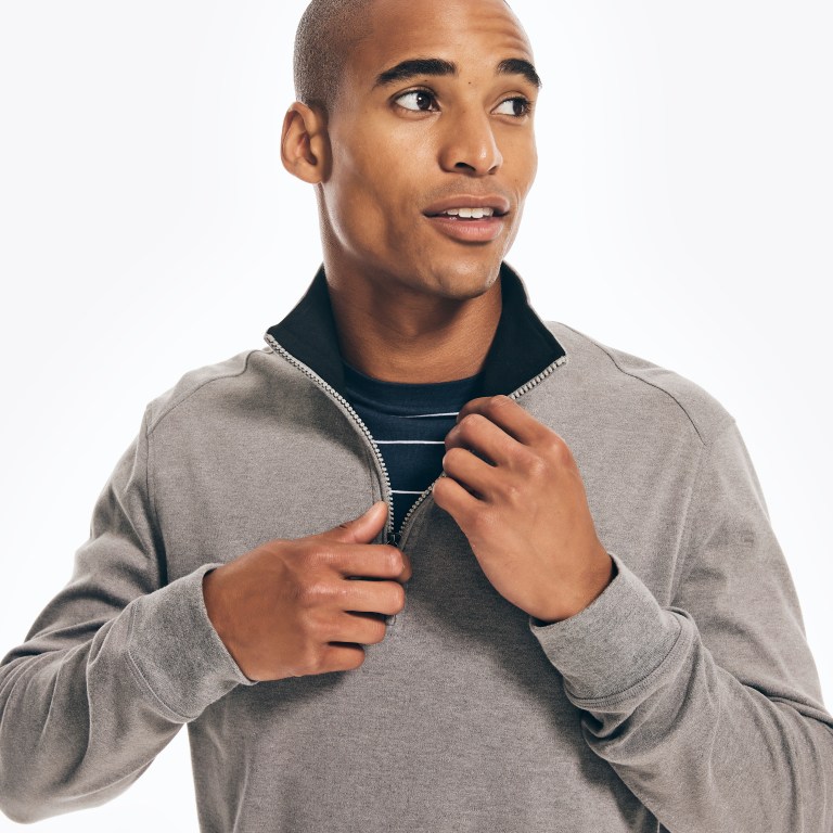 Men's Nautica Navtech Half-zip Sweatshirts Grey | RmcSMmrD