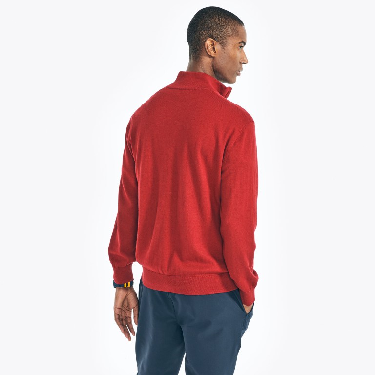 Men's Nautica Navtech Quarter-zip Sweaters Red | 4Fsn5tYk