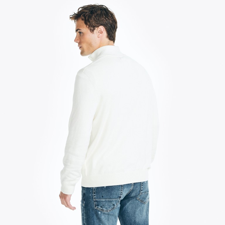 Men's Nautica Navtech Quarter-zip Sweaters White | 9BugJKbN