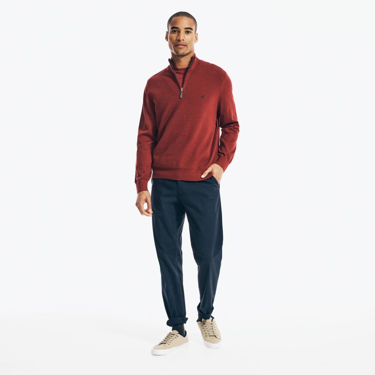 Men's Nautica Navtech Quarter-zip Sweaters Red | EBaJ0zwq