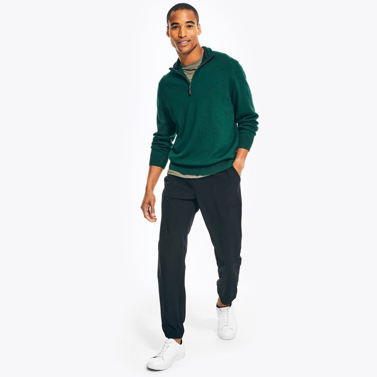 Men's Nautica Navtech Quarter-zip Sweaters Green | EXlw7a5P