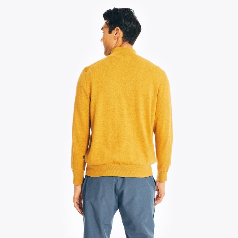 Men's Nautica Navtech Quarter-zip Sweaters Gold | JUrgoYRg