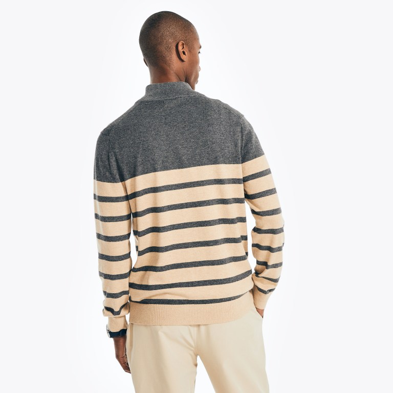 Men's Nautica Navtech Striped Quarter-zip Sweaters Multicolor | 6DM5ifjs