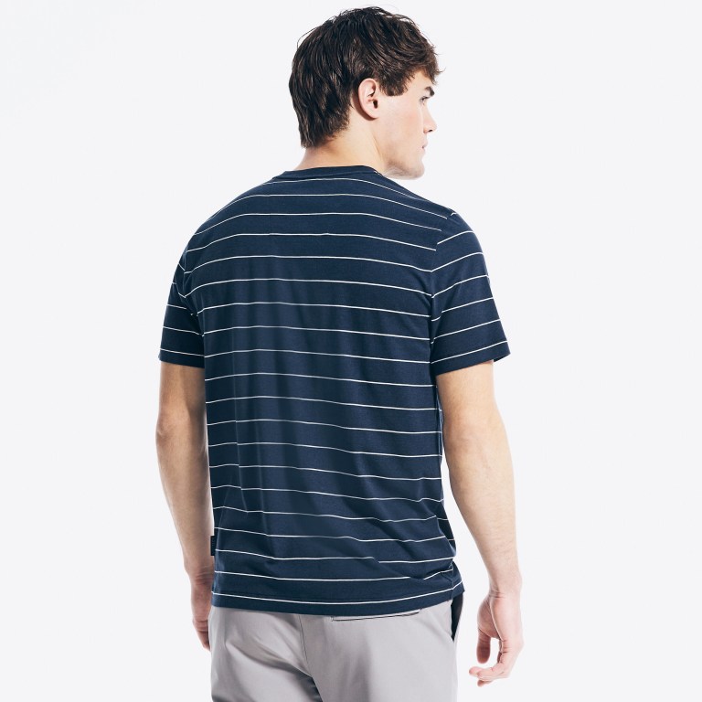 Men's Nautica Navtech Striped T Shirts Navy | 00SipcSt