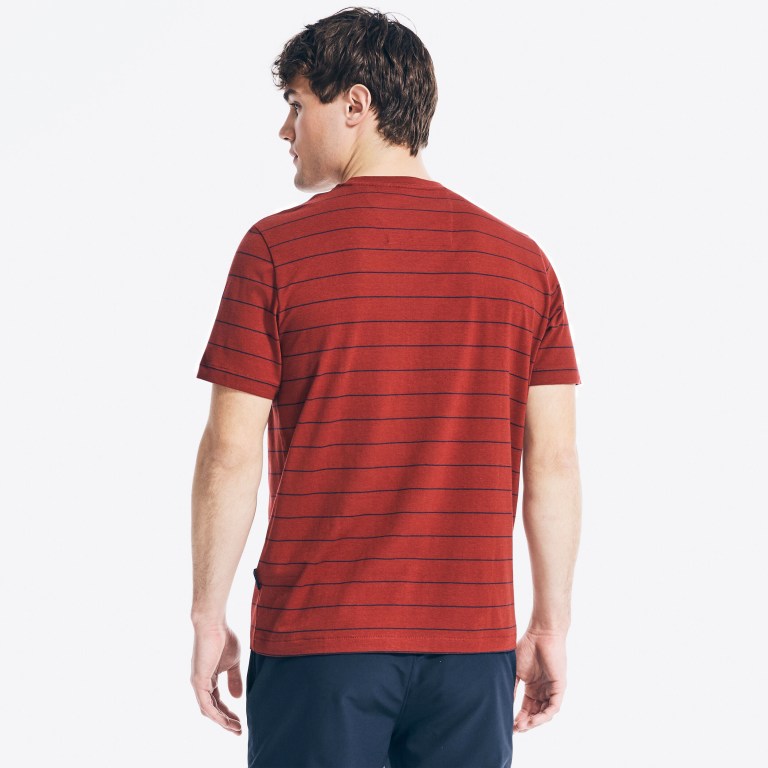 Men's Nautica Navtech Striped T Shirts Red | QknKNKUb