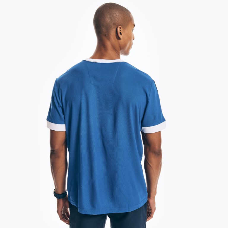 Men's Nautica Navtech Sustainably Crafted Crewneck T Shirts Deep Blue | JFzWqBUs