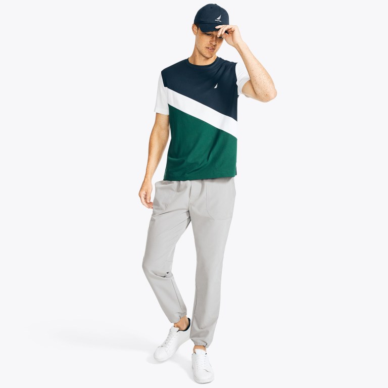 Men's Nautica Navtech Sustainably Crafted Crewneck T Shirts Navy | jvmpLOGD