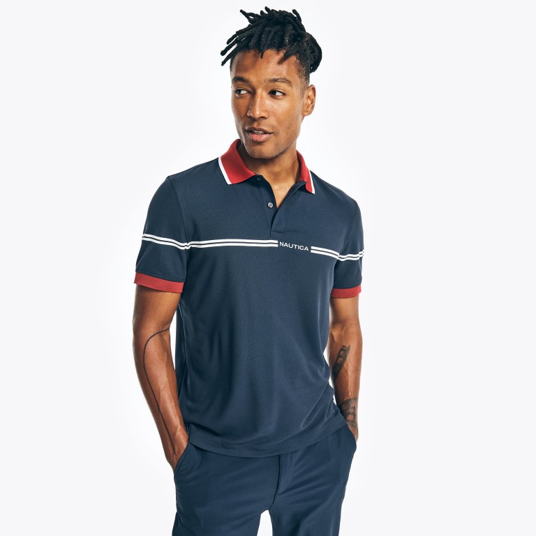 Men's Nautica Navtech Sustainably Crafted Classic Fit Polo Shirts Nile | mVeC1EpP