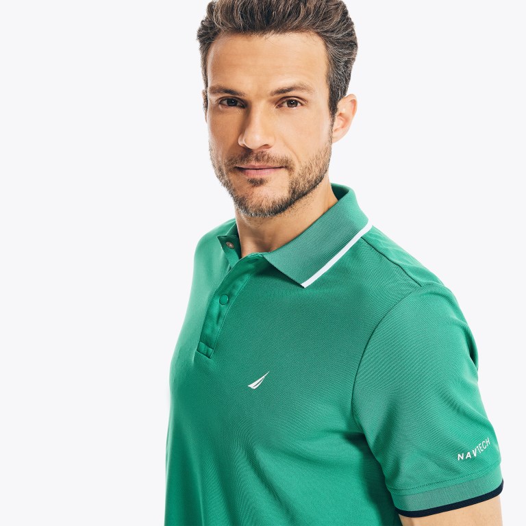 Men's Nautica Navtech Sustainably Crafted Classic Fit Polo Shirts Freshlime | nA2pit10