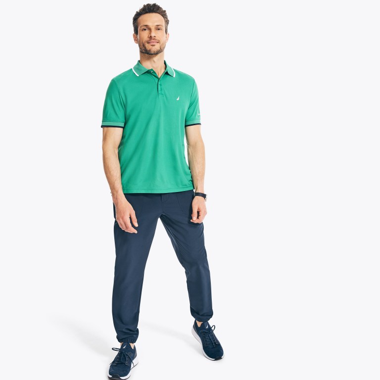 Men's Nautica Navtech Sustainably Crafted Classic Fit Polo Shirts Freshlime | nA2pit10