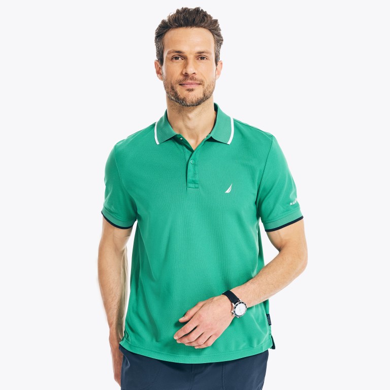 Men\'s Nautica Navtech Sustainably Crafted Classic Fit Polo Shirts Freshlime | nA2pit10