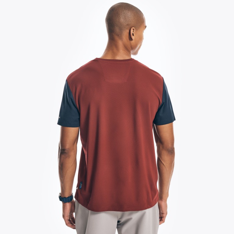 Men's Nautica Navtech Sustainably Crafted Logo T Shirts Red | oZPsRU5B