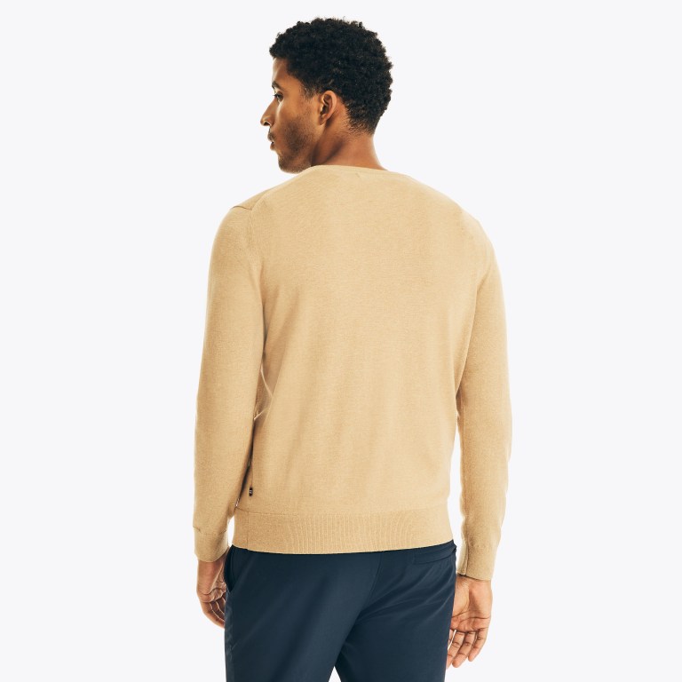 Men's Nautica Navtech V-neck Sweaters Brown | qfJVY5Iz