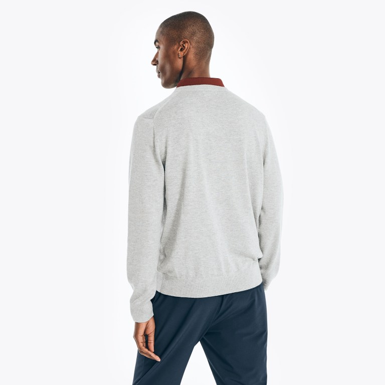 Men's Nautica Navtech V-neck Sweaters Grey | Xqm1Z3Vd