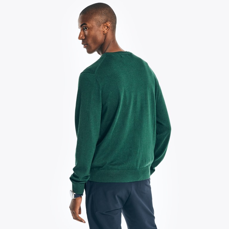 Men's Nautica Navtech V-neck Sweaters Green | cPS2Nn5T