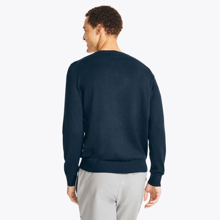 Men's Nautica Navtech V-neck Sweaters Navy | yA2NEHza