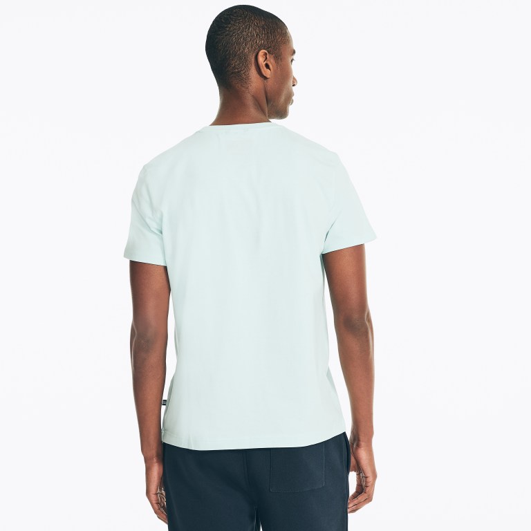 Men's Nautica Performance Deck Pocket T Shirts Light Turquoise | 50JgE3TY