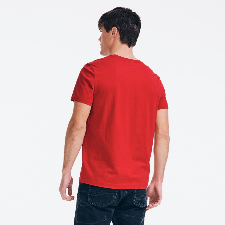 Men's Nautica Premium Cotton Crewneck T Shirts Red | qkcz0G4p