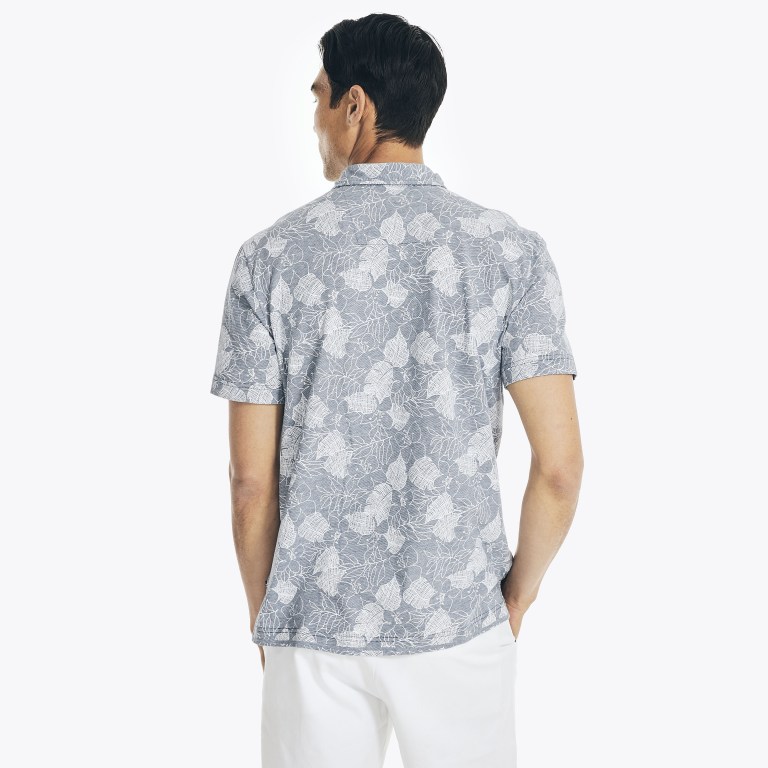 Men's Nautica Printed Harbor Shirts Dark Blue | Pw8xHf3J