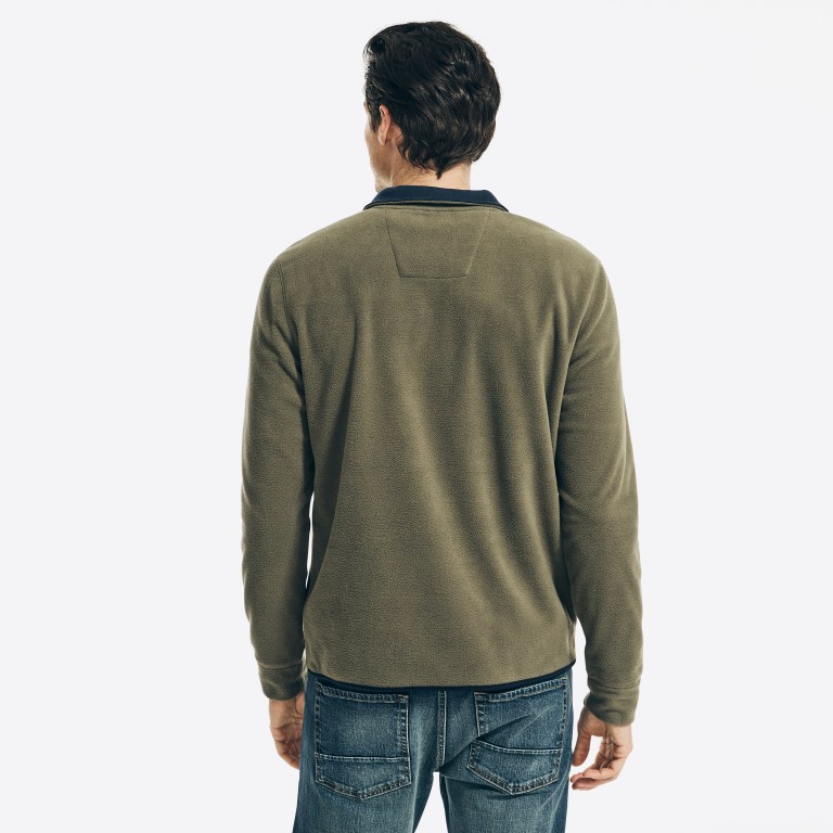 Men's Nautica Quarter-zip Nautex Fleece Sweatshirts Olive | LqtRrLjl