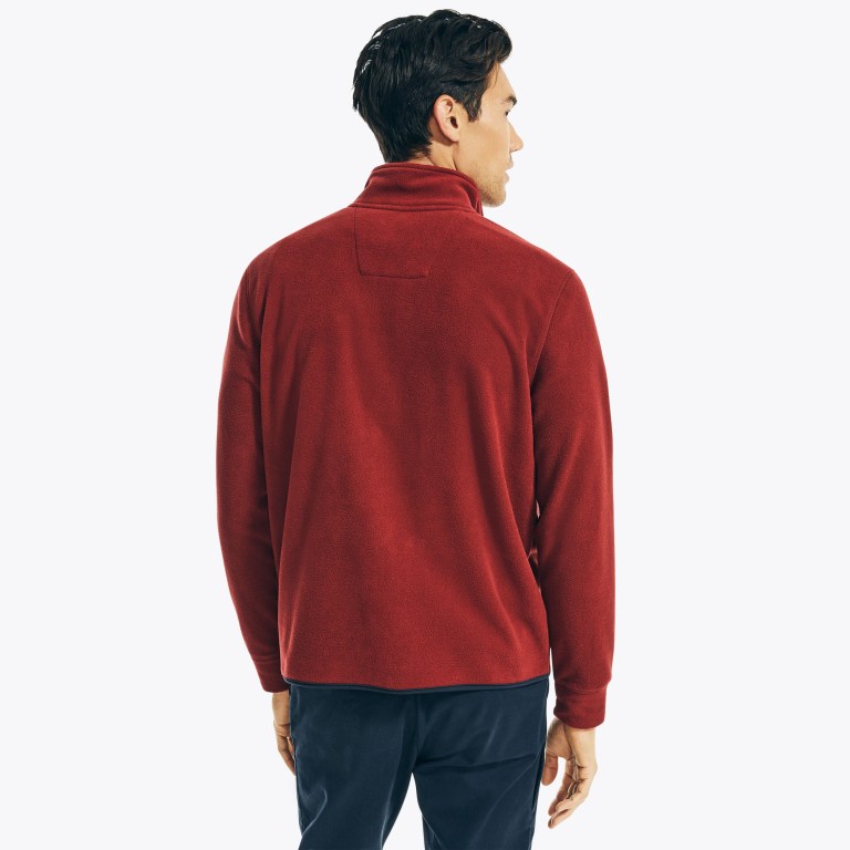 Men's Nautica Quarter-zip Nautex Fleece Sweatshirts Red | PYA5OOhW