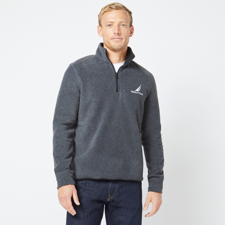 Men\'s Nautica Quarter-zip Nautex Fleece Sweatshirts Grey | mV9UeWbG