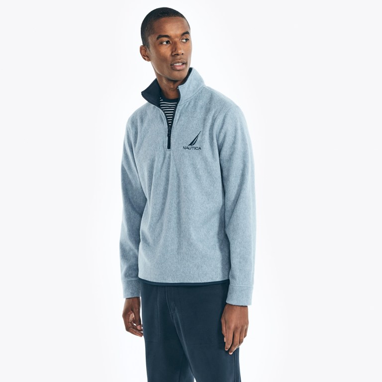 Men's Nautica Quarter-zip Nautex Fleece Sweatshirts Blue | wyHeshPH