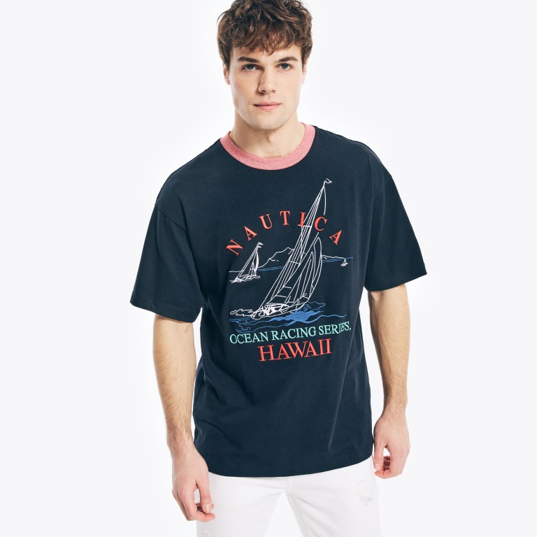 Men's Nautica Reissue Ocean Racing T Shirts Navy | ymvC1FXk