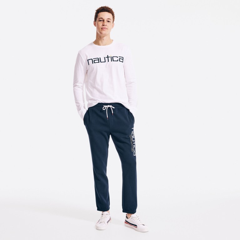 Men's Nautica Reissue Sustainably Crafted Graphic Long-sleeve T Shirts White | Tyzumg5o